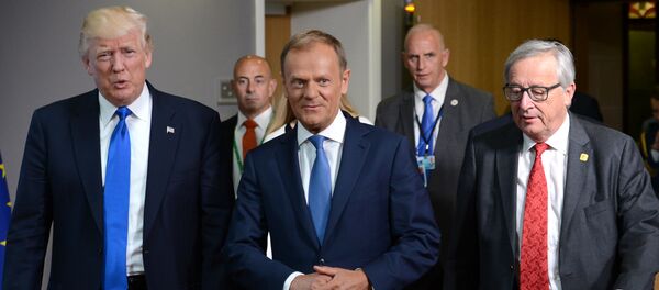 دونالد ترامب ودونالد توسك و جان كلود يونكر - سبوتنيك عربي