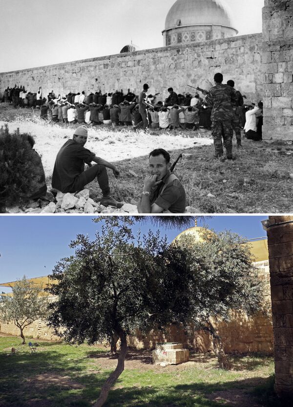 جنود إسرائيليون وأسرى حرب من الفلسطينييين والأردنيون في القدس، يونيو/ حزيران عام 1967 - سبوتنيك عربي