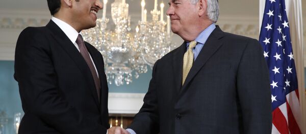 وزير الخارجية القطري محمد بن عبد الرحمن آل ثاني يلتقي مع نظيره الأمريكي ريكس تلرسون - سبوتنيك عربي