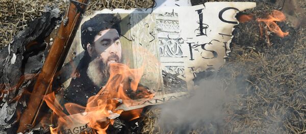 حرق صورة البغدادي - سبوتنيك عربي