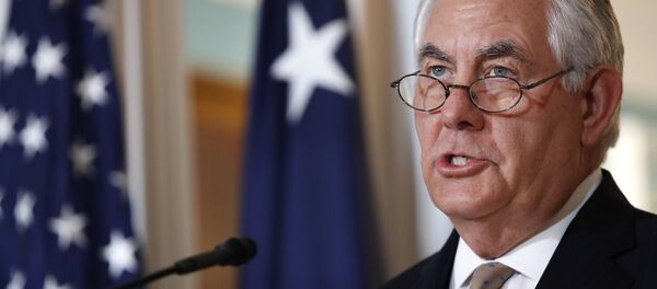 الأزمة القطرية - وزير الخارجية الأميركي، ريكس تيليرسون في واشنطن، الولايات المتحدة 9 يوينيو/ حزيران  2017 - سبوتنيك عربي