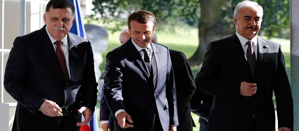 ماكرون - حفتر - السراج ماكرون - حفتر - السراج - سبوتنيك عربي