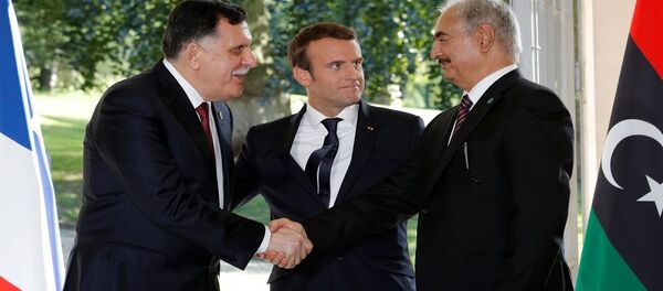 حفتر - السراج - ماكرون - سبوتنيك عربي