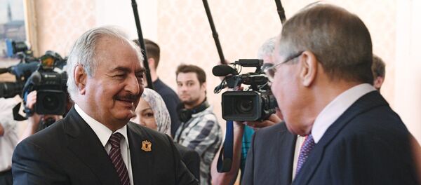 لقاء وزير الخارجية الروسي سيرغي لافروف مع قائد الجيش الوطني الليبي المشير خليفة حفتر لقاء وزير الخارجية الروسي سيرغي لافروف مع قائد الجيش الوطني الليبي المشير خليفة حفتر - سبوتنيك عربي