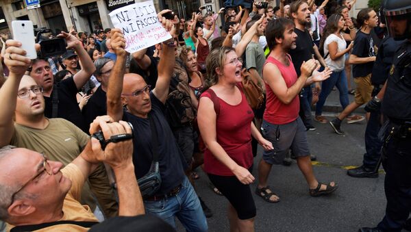 مظاهرات في برشلونة - سبوتنيك عربي
