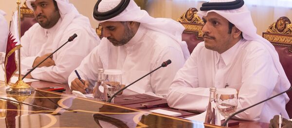 مباحثات وزير الخارجية الروسية سيرغي لافروف ووزير الخارجية القطري محمد بن عبد الرحمن آل ثاني في الدوحة، قطر 30 أغسطس/ آب2017 - سبوتنيك عربي