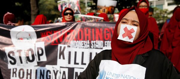 متظاهرون في إندونيسيا يقفون مع ضحايا ميانمار - سبوتنيك عربي