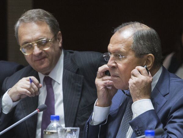 وزير الخارجية الروسية سيرغي لافروف ونائبه ميخائيل بوغدانوف - سبوتنيك عربي