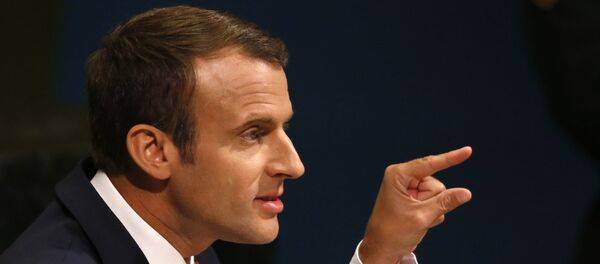 الرئيس الفرنسي إيمانويل ماكرون في الجمعية العامة للأمم المتحدة - سبوتنيك عربي