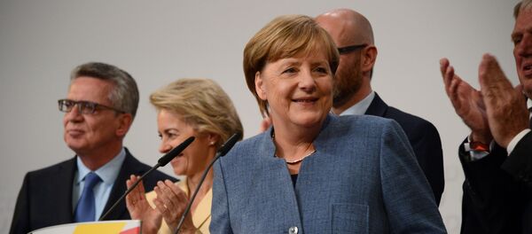 المشتسارة الألمانية أنجيلا ميركل خلال الانتخابات - سبوتنيك عربي