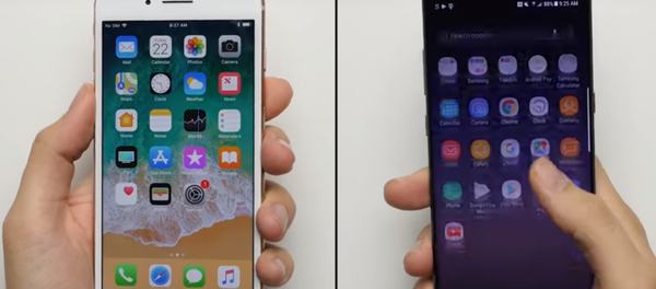 اختبار السقوط بين آيفون 8 وغالاكسي نوت 8 - سبوتنيك عربي