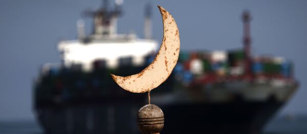 إحدى السفن تعبر قناة السويس إحدى السفن تعبر قناة السويس - سبوتنيك عربي