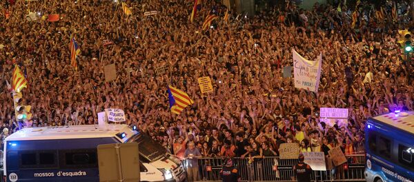 متظاهرون في كتالونيا - سبوتنيك عربي