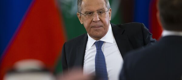 وزير الخارجية الروسي سيرغي لافروف خلال المحادثات الروسية السعودية في موسكو - سبوتنيك عربي