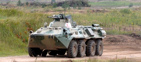 مرعة بي تي إر 82 تشارك في تمرين الغرب 2017 في بيلاروسيا - سبوتنيك عربي