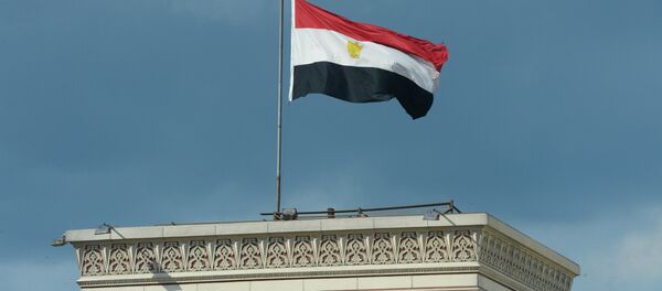Egypti's national flag on a building in Cairo - سبوتنيك عربي