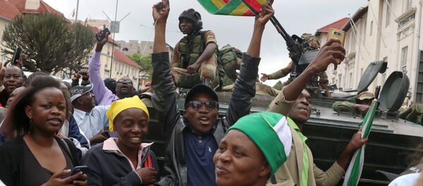 متظاهرون في هاراري - سبوتنيك عربي