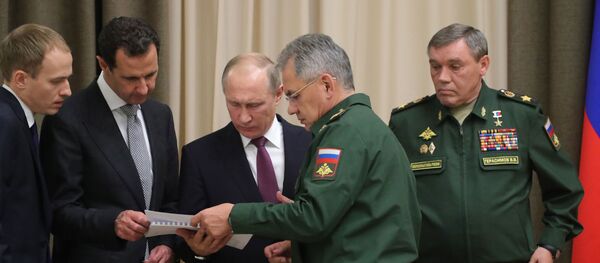 لقاء الرئيس السوري بشار الأسد والرئيس الروسي فلاديمير بوتين في سوتشي - سبوتنيك عربي