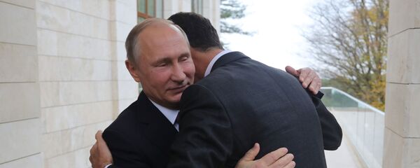 لقاء الرئيس السوري بشار الأسد والرئيس الروسي فلاديمير بوتين في سوتشي - سبوتنيك عربي