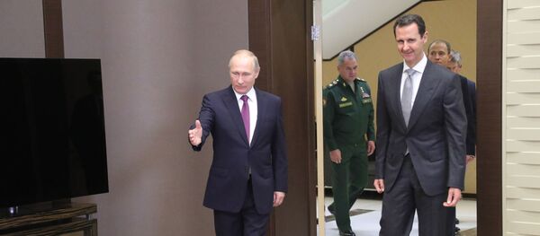 لقاء الرئيس السوري بشار الأسد والرئيس الروسي فلاديمير بوتين في سوتشي - سبوتنيك عربي