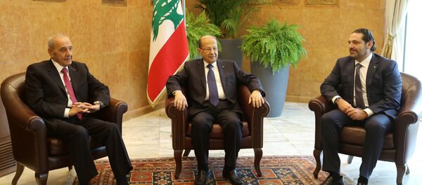 رئيس الوزراء اللبناني سعد الحريري خلال إلقاء كلنته في القصر الرئاسي في بعبدا، لبنان 22 نوفمبر/ تشرين الثاني 2017 - سبوتنيك عربي