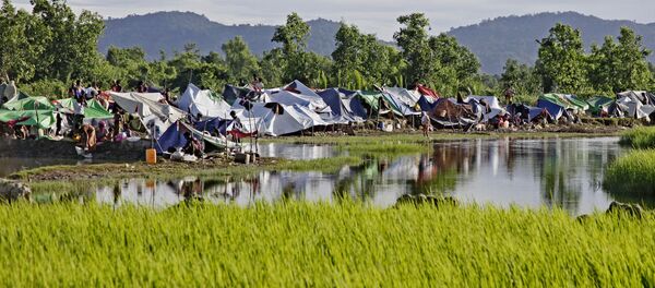 لاجئو الروهينغا في مخيم للاجئين بالوخالي على الحدود بين ميانمار وبنغلادش - سبوتنيك عربي