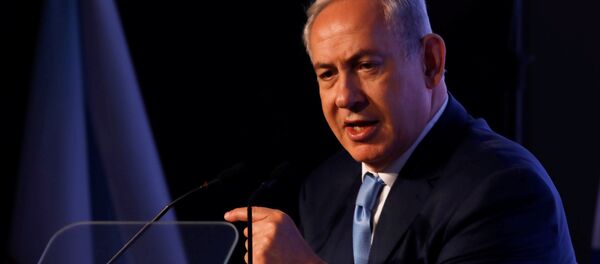 رئيس الوزراء الإسرائيلي بنيامين نتنياهو خلال إلقاء كلمة في مؤتمر صحيفة ديبلوماتيك جيروساليم بوست في القدس، 6 ديسمبر/ كانون الأول 2017 - سبوتنيك عربي