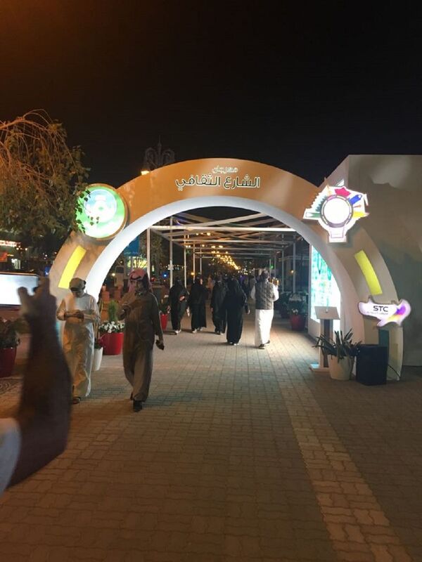 مدخل الشارع وقد تزين بعبارة ( الشارع الثقافي) - سبوتنيك عربي