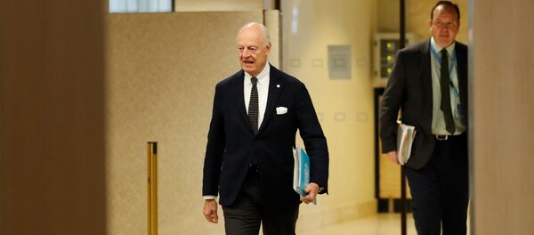 المبعوث الأممي للأزمة السورية، ستيفان دي ميستورا في جنيف، سويسرا 1 ديسمبر/ كانون الأول 2017 - سبوتنيك عربي