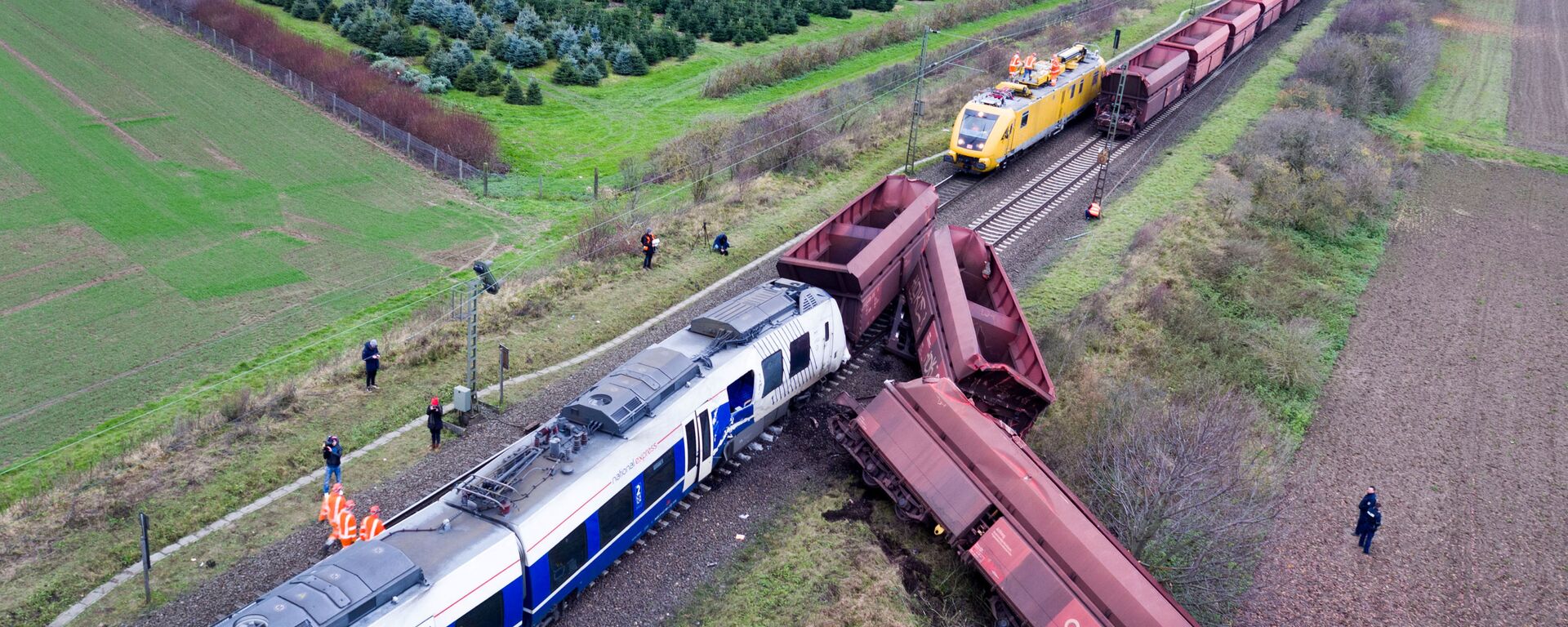 حادث قطار في ميربوخ-أوستيراث، غرب ألمانيا 6 ديسمبر/ كانون الأول 2017 - سبوتنيك عربي, 1920, 03.06.2022