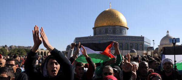 احتجاجات بالقرب من المسجد الأقصى في مدينة القدس - سبوتنيك عربي