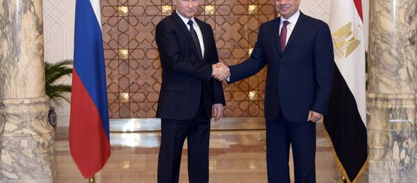 الرئيس الروسي فلاديمير بويتن والرئيس المصري عبدالفتاح السيسي في مصر، 11 ديسمبر/ كانون الأول 2017 - سبوتنيك عربي