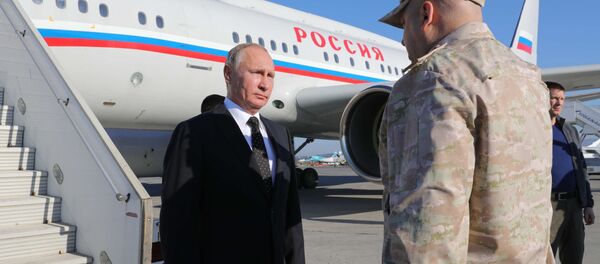 وصول بوتين إلى قاعدة حميميم في سوريا - سبوتنيك عربي