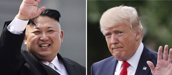 زعيم كوريا الشمالية كيم جونغ أون والرئيس الأمريكي دونالد ترامب - سبوتنيك عربي