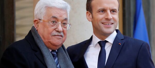 الرئيس الفرنسي إيمانويل ماكرون والرئيس الفلسطيني محمود عباس في باريس، فرنسا 22 ديسمبر/ كانون الأول 2017 - سبوتنيك عربي
