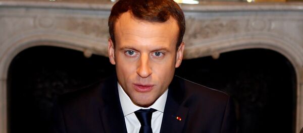 الرئيس الفرنسي إيمانويل ماكرون والرئيس الفلسطيني محمود عباس في باريس، فرنسا 22 ديسمبر/ كانون الأول 2017 - سبوتنيك عربي