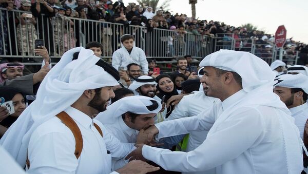 أمير قطر خلال الاحتفال باليوم الوطني - سبوتنيك عربي