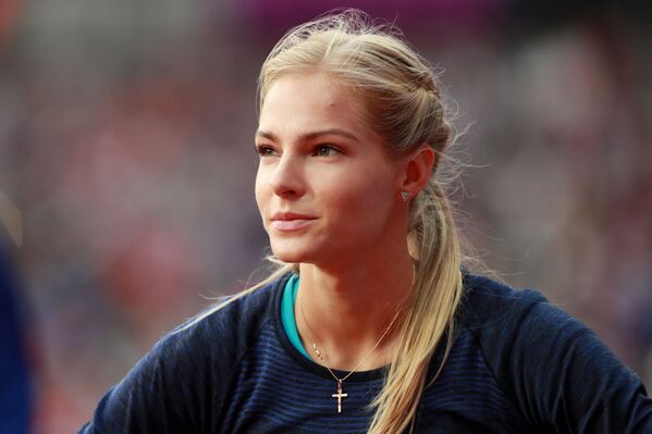 داريا كليشينا في المسابقة النهائية للقفز لمسافات طويلة بين النساء في بطولة العالم لألعاب القوى لعام 2017 في لندن - سبوتنيك عربي