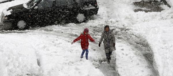 سقوط ثلوج كثيفة في طهران، إيران 28 يناير/ كانون الثاني 2018 - سبوتنيك عربي