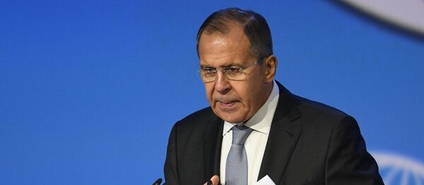 سيرغي لافروف خلال افتتاح مؤتمر الحوار الوطني السوري في سوتشي، 30 يناير 2018 - سبوتنيك عربي