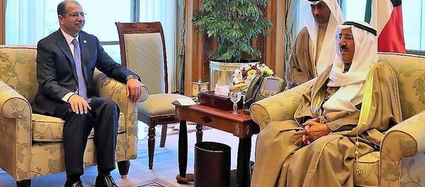 ئيس مجلس النواب العراقي سليم الجبوري خلال لقائه أمير دولة الكويت صباح الجابر الأحمد الصباح ئيس مجلس النواب العراقي سليم الجبوري خلال لقائه أمير دولة الكويت صباح الجابر الأحمد الصباح - سبوتنيك عربي