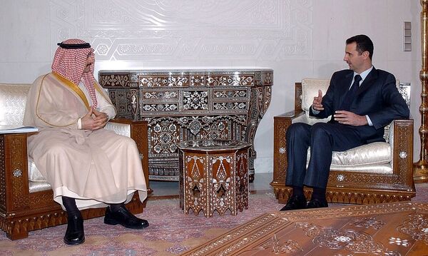 الوليد بن طلال مع الرئيس السوري بشار الأسد الوليد بن طلال مع الرئيس السوري بشار الأسد - سبوتنيك عربي