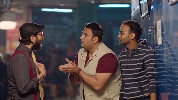 الممثلان المصريان أحمد أمين وأكرم حسني في مسلسل الوصية - سبوتنيك عربي