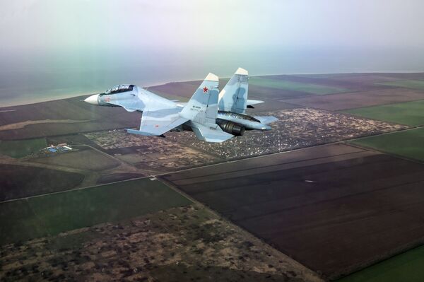 مقاتلة متعددة المهام سو-30 إي إم في إطار مسابقة أفيادارتس-2018 الدولية في إقليم كراسنودارسك - سبوتنيك عربي