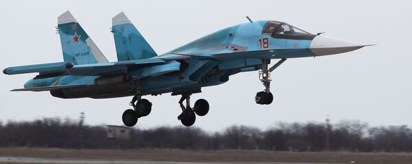 مقاتلة متعددة المهام سو-34 في إطار مسابقة أفيادارتس-2018 الدولية في إقليم كراسنودارسك - سبوتنيك عربي