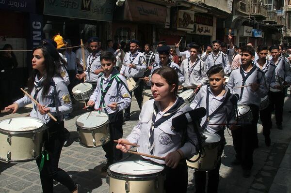 مسيحيو سوريا يحتفلون بعيد الفصح و الشعانين  - سبوتنيك عربي