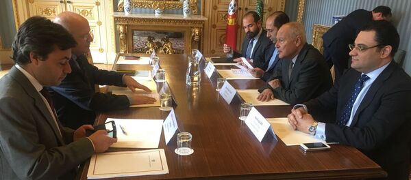 أحمد أبو الغيط، الأمين العام لجامعة الدول العربية إلى البرتغال، مع وزير الخارجية البرتغالي - سبوتنيك عربي