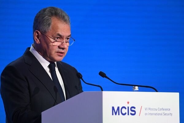 وزير الدفاع الروسي سيرغي شويغو في مؤتمر الامن الدولي وزير الدفاع الروسي سيرغي شويغو في مؤتمر الامن الدولي - سبوتنيك عربي