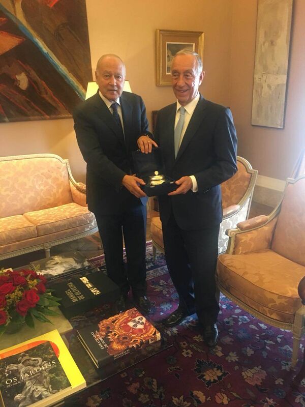 أحمد أبو الغيط مع رئيس البرتغال - سبوتنيك عربي