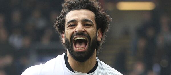 اللاعب المصري، لاعب ليفربول الإنجليزي،  محمد صلاح، 31 مارس/ آذار 2018 - سبوتنيك عربي